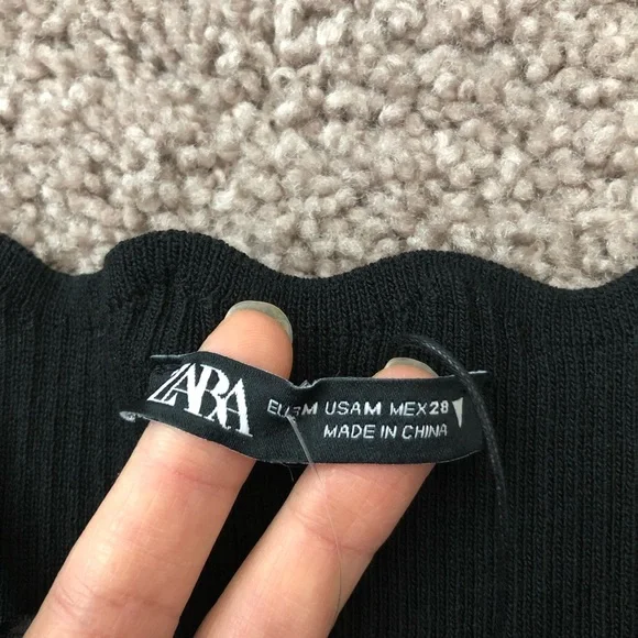 Zara Black Knit Cropped Tank Top - Picture 4 of 7